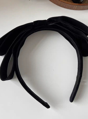 Elegant Velvet Bow Bezel Hairband for Women Korean Retro Hea