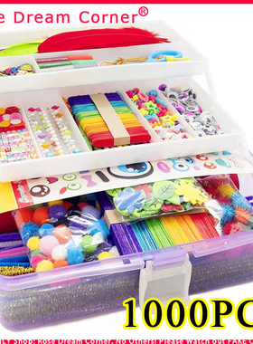 Kids DIY Crafts Art Supplies Box Pipe Cleaners Googly Eyes