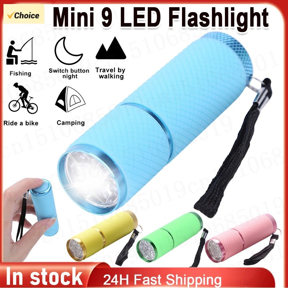 Mini Torch 9 LED Flashlight For Children Adult Aluminum Allo