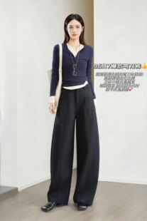 布衣天使2026年秋冬新款X96117女式宽松高腰休闲裤时尚弯刀裤