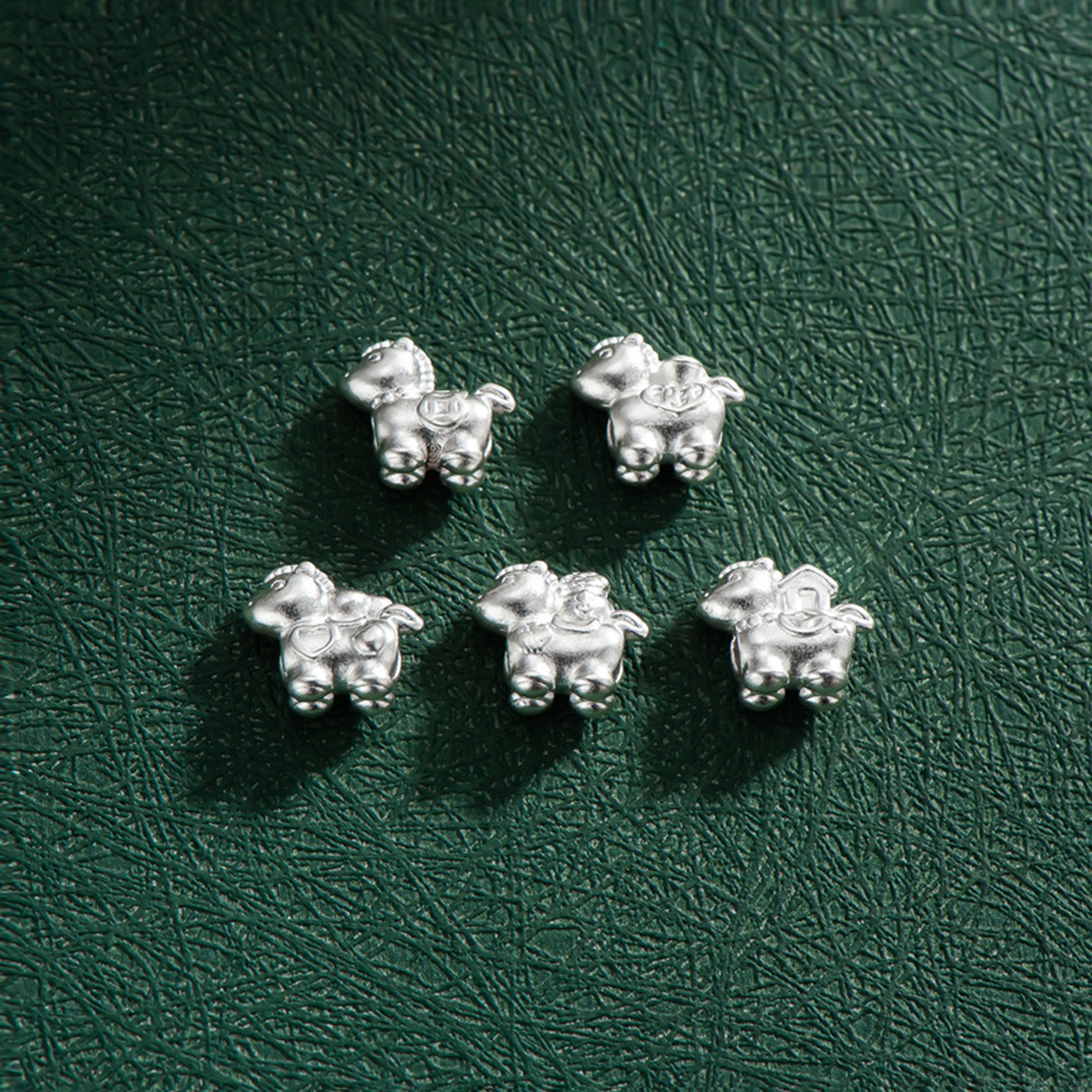 999足银生肖马隔珠马上有钱散珠手串配珠DIY编绳手链配件