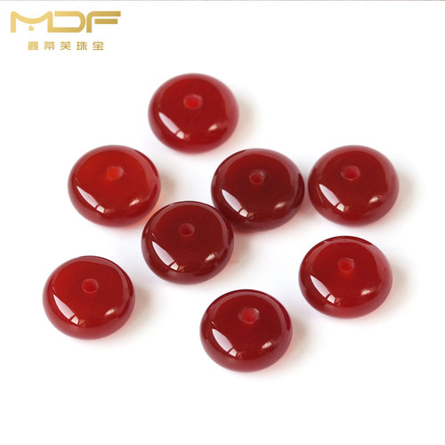 天然红玛瑙算盘珠隔片手串配珠