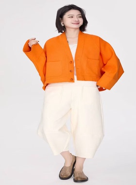 翠色嘉人2026春季新款时尚休闲茧型空气棉外套女宽松上衣85028