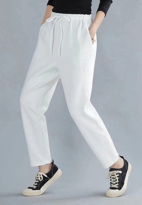 文艺休闲自然腰宽松大码休闲裤