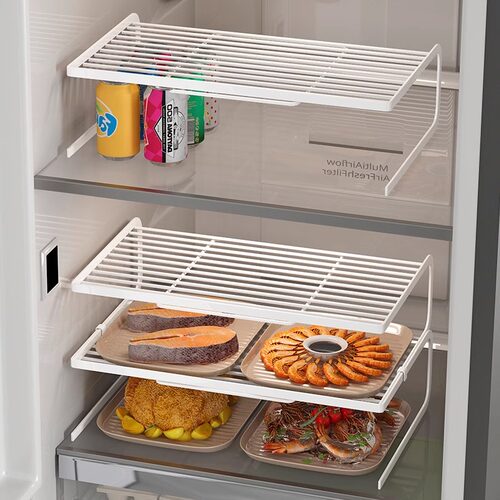 厨房冰箱置物架内部收纳神器分层架冰柜分隔板隔层架剩菜剩饭整理