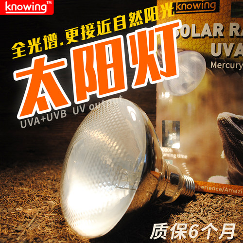 Knowing诺茵爬宠全光谱太阳灯UVA+UVB爬虫晒背陆龟鬃狮蜥蜴UVB灯