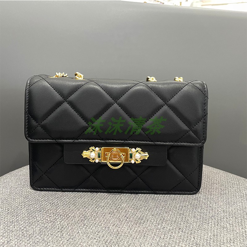 fion菲安妮女包2022秋冬新款包包女菱格链条包商场同款faafvit001