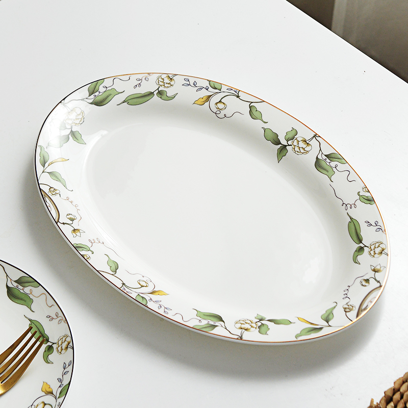 12英寸骨瓷椭圆形剁椒鱼头盘子