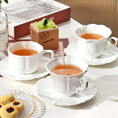 骨瓷纯白咖啡杯子高档精致陶瓷咖啡杯碟器具配勺子印字定制logo