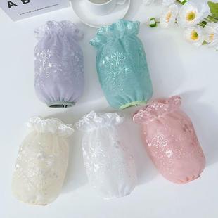 短款网纱蕾丝袖套女秋冬季学生护袖防脏套袖百搭纯白色羽绒服袖头