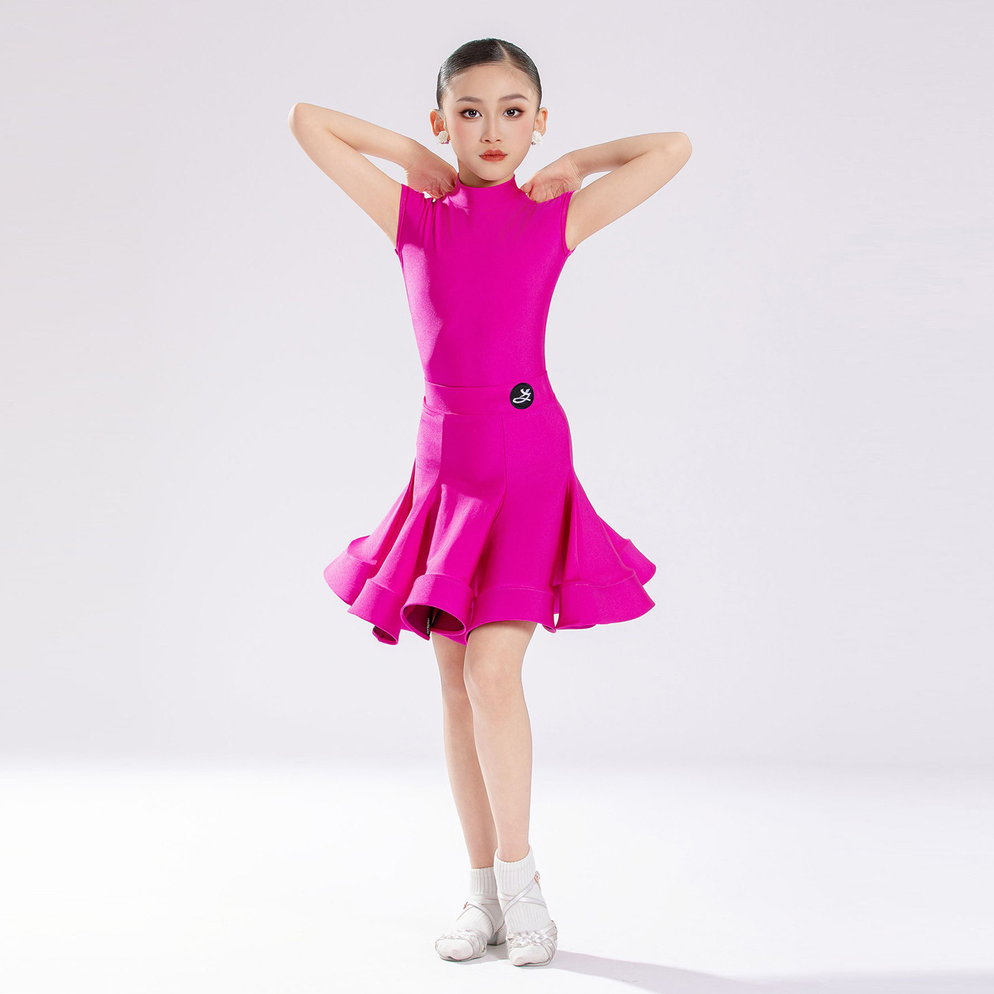 2026新款拉丁舞比赛服短袖女童夏高级感专用国标竞赛级儿童规定服