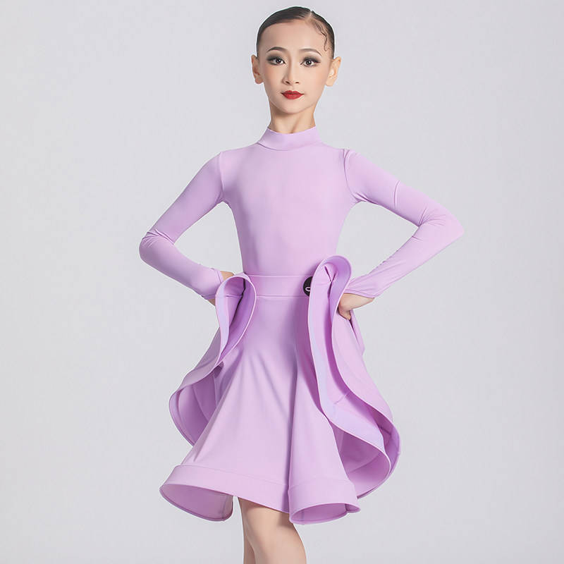 拉丁舞服女童比赛规定服高级感少儿标准赛服考级服新款专业舞蹈服