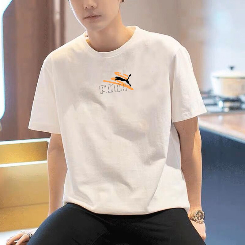 2026年夏季新款白色纯棉情侣t恤短袖男生透气休闲体恤运动上衣潮