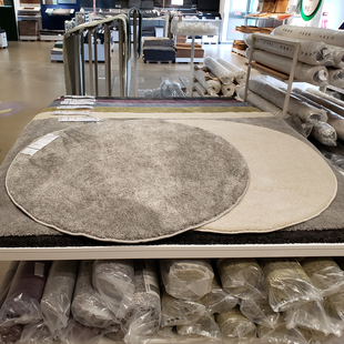宜家代购斯托恩瑟短绒地毯书房卧室家用北欧茶几床边地垫圆形