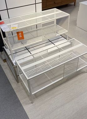 宜家代购巴格布电视柜90CM宽金属白色现代简约储物柜收纳柜