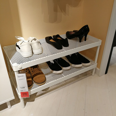 宜家门厅白色铁艺换鞋凳