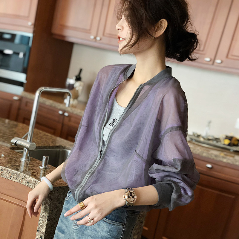 2020夏季新款防晒衫冰丝薄款短外套长袖洋气韩版防晒衣女透气上衣