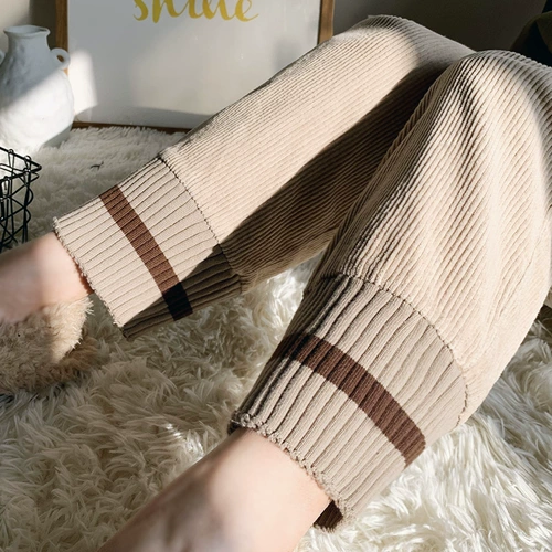 Вельветовые демисезонные шерстяные штаны, свободный прямой крой, подходит для подростков, популярно в интернете