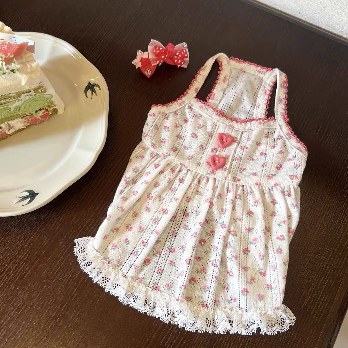 狗狗连衣裙夏季宠物衣服bm风少女心吊带碎花裙马尔济斯西施犬泰迪