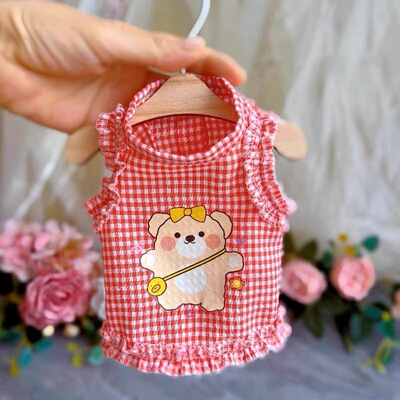 夏季格子宠物衣服马尔济斯约克夏比熊泰迪小型犬夏天薄款狗狗衣服