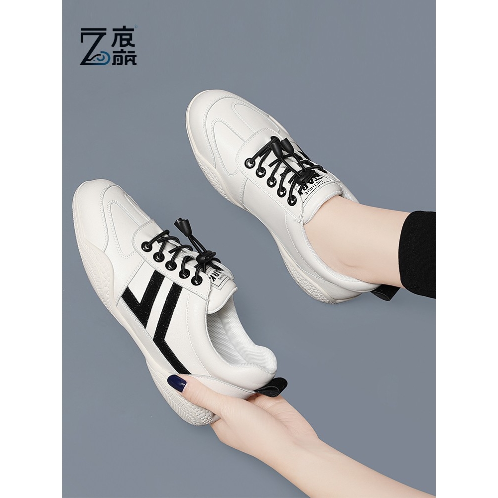 莆田纯原真皮小白鞋女款夏季新款2025年运动妈妈平底旅游春秋软底