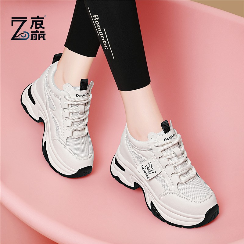 莆田纯原休闲小白鞋内增高厚底舒适软底2025春夏季新款女鞋透气超