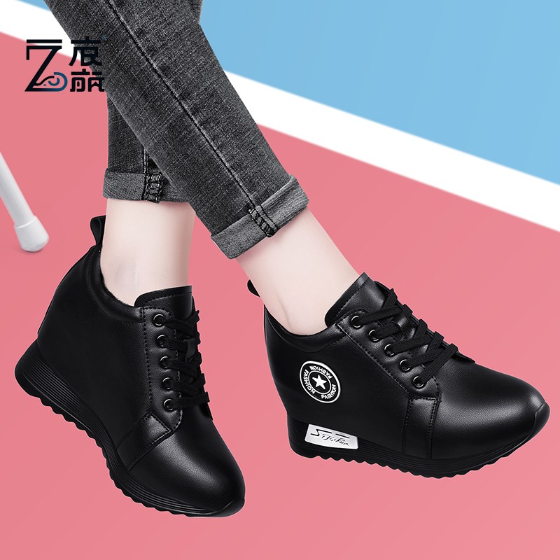 莆田纯原小个子休闲鞋女鞋子2025新款春夏内增高旅游鞋真皮舒适坡