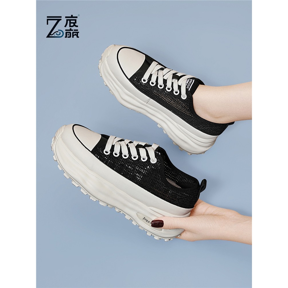 莆田纯原真皮厚底阿甘鞋女鞋2025夏季新款透气轻便增高显脚小运动