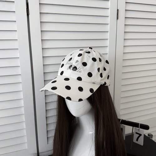 夏季波点刺绣显脸小防晒棒球帽女