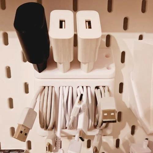 洞洞板配件数据线充电器收纳架