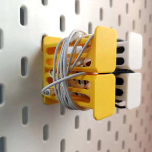 适用宜家SKADIS洞洞板配件 有线耳机收纳 多色可改金属方孔圆孔