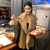 「少量现货」韩雨嘉 Canterbury 翻领环保皮草女冬皮毛一体短外套