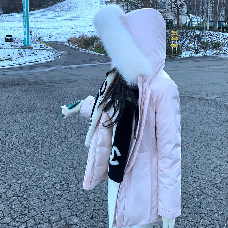 「现货」韩雨嘉【清冷淡颜粉】狐狸毛连帽收腰90白鸭绒短款羽绒服,女装/女士精品,羽绒服,淘宝优惠券,粉丝福利购,淘宝优惠卷