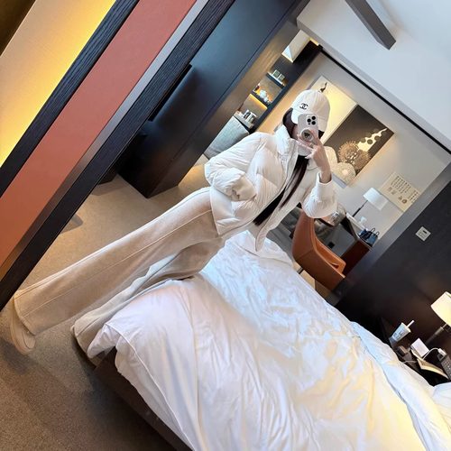 韩雨嘉【过冬懒人裤】怕冷bi入！450G复合特殊绒阔腿直筒裤