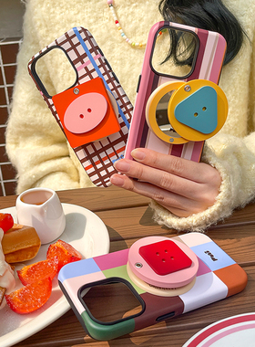 Puui适用苹果16promax磁吸手机苹果15promax可爱带镜子磁吸支架