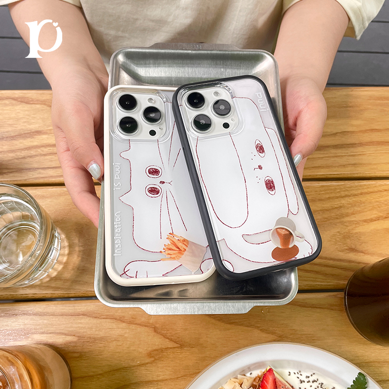 Puui原创适用iphone15ProMax透明情侣手机壳苹果16promax二合一可爱卡通动漫苹果16/14pro创意搞怪14promax