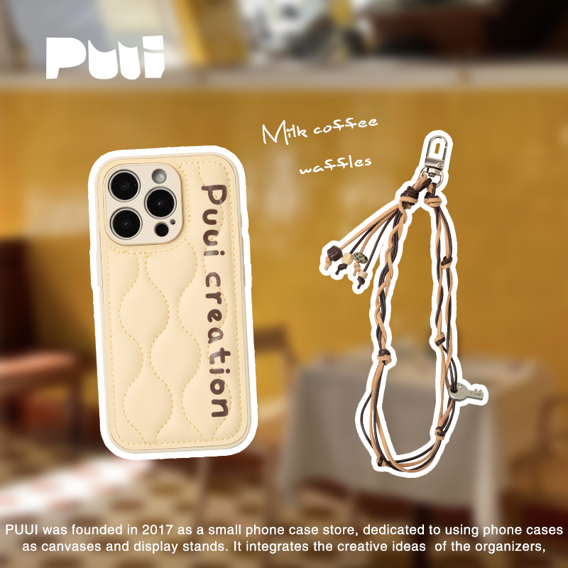 Puui原创适用苹果16pro可爱秋冬手机壳16promax苹果15promax简约14promax全包iphone16带链条ins风手机壳