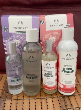 新款英国Thebodyshop 美体小铺花果白麝香沐浴露深层清洁迷人香气