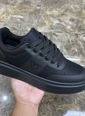 男鞋黑色厚底休闲板鞋系带休闲百搭增高运动鞋单棉同款M73