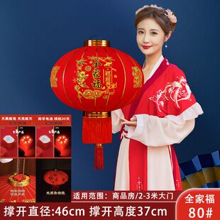 2026年新款新年红灯笼自建房大门口一对马年别墅玄关阳台氛围装饰