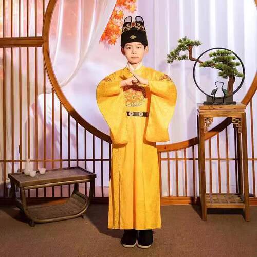 出租新款中国风古装皇帝装太子龙袍学生古代官服大袖影视演出服