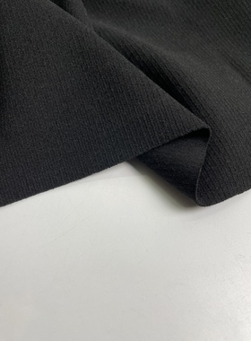 E959冬季高品质定制黑色磨毛针织头 柔软垂坠弹性冬裙外套diy面料