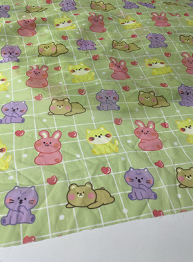 G425绿色底爱心熊定制HelloKitty小兔子宠物窝儿童小星星连衣裙