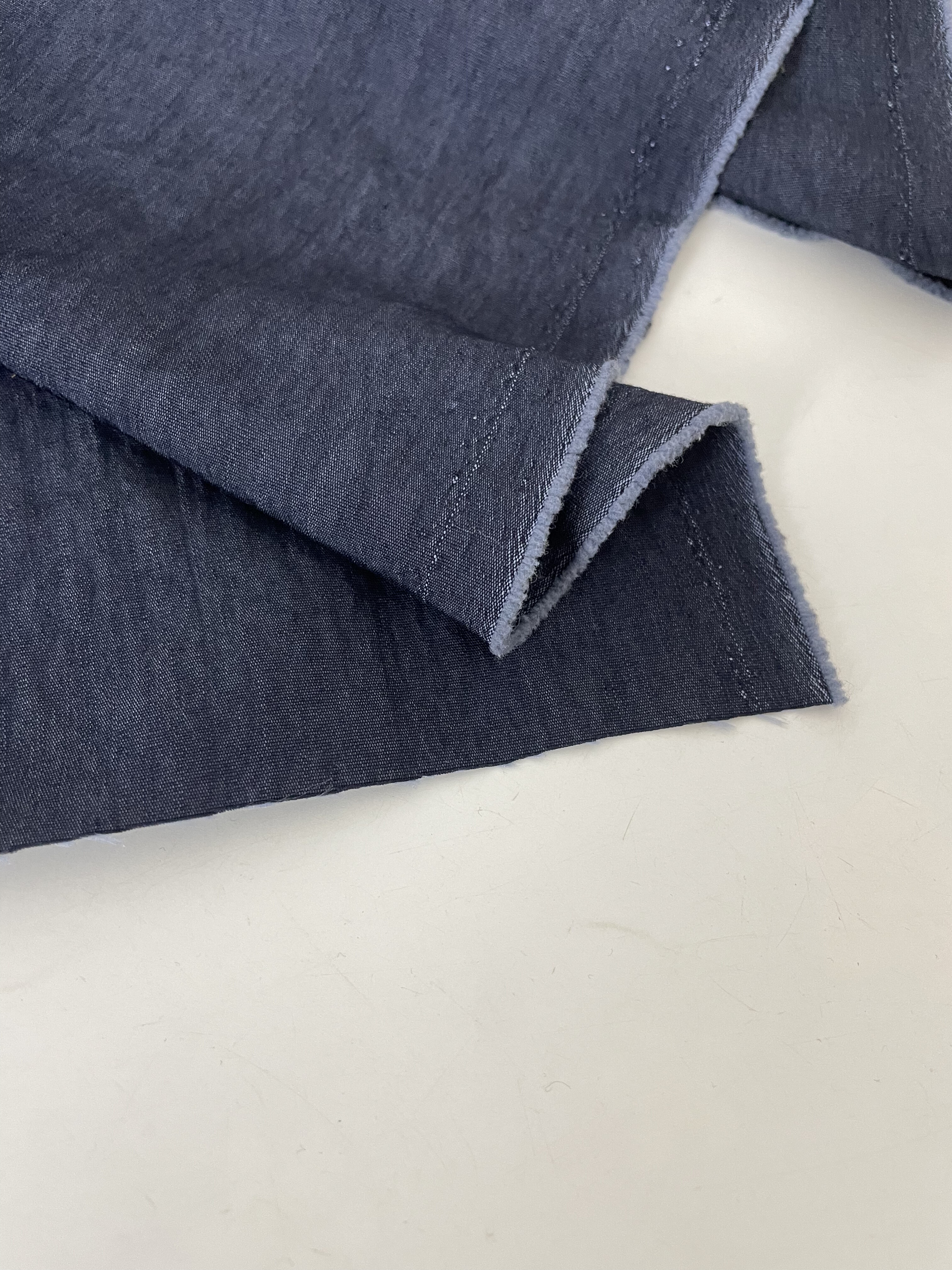 设计师高端定制牛仔蓝梭织面料春夏连衣裙上衣衬衫阔腿裤服装布头