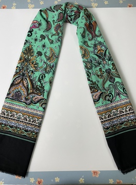 E514夏季民族风双边定位印花雪纺布头柔软垂坠透气连衣裙上衣面料