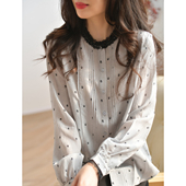 上衣法式 GESGOO珍珠绉桑蚕丝真丝衬衫 女透气亲肤长袖 复古早春衬衣