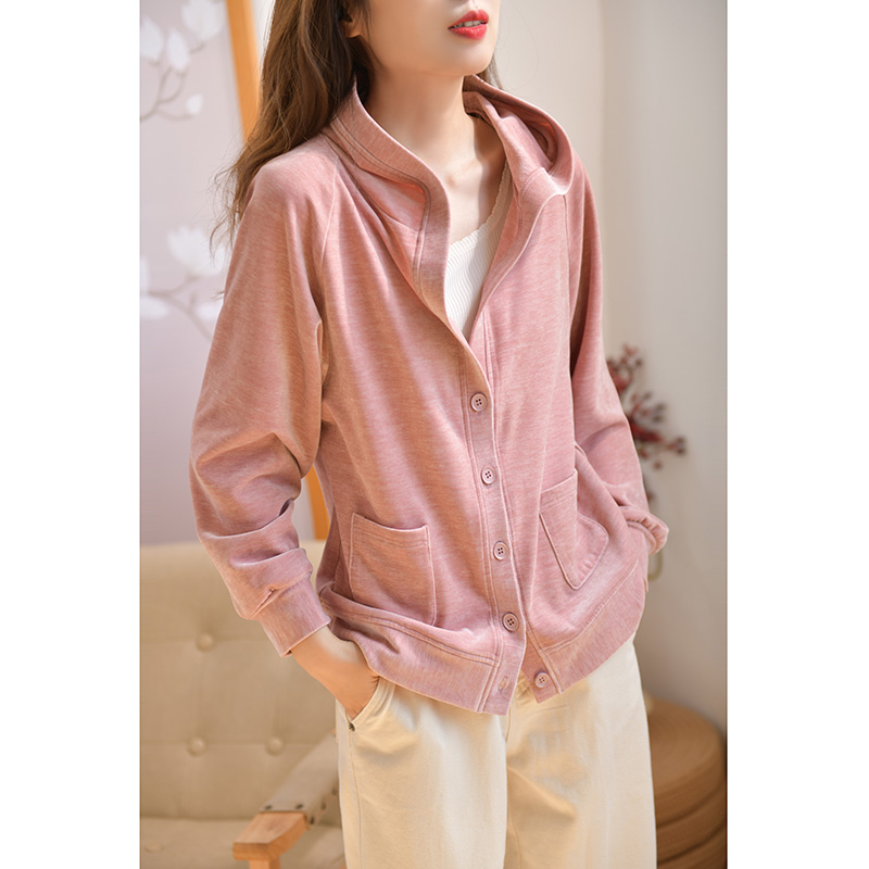 GESGOO休闲宽松短款丝绒外套