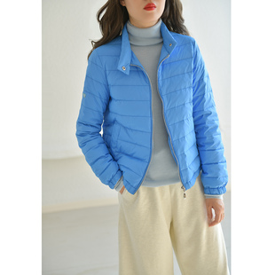 鸭绒外套 通勤显瘦短款 GESGOO轻薄保暖立领排骨羽绒服女25新品 冬季