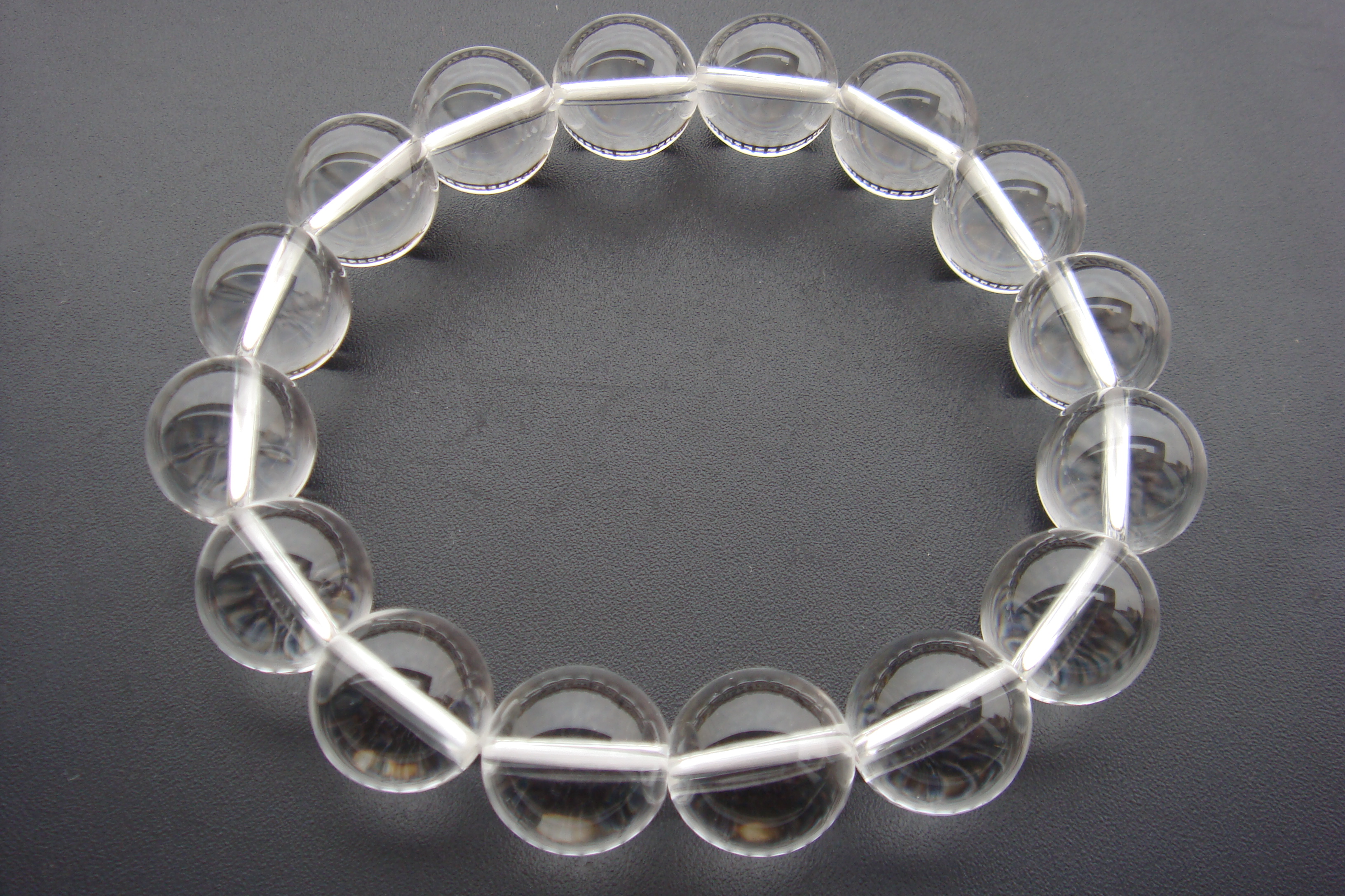 七彩炫天然白水晶手链单层手链佛珠手链 珠情侣手链女友生日礼物