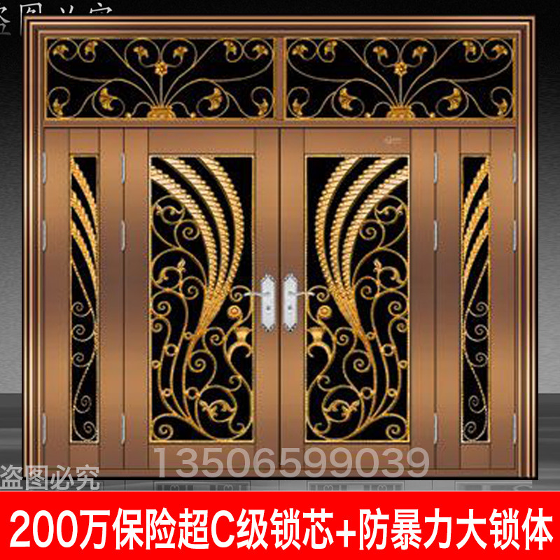 不锈钢门 不锈钢大门双开门304不锈钢防盗门不锈钢单门白钢门家用